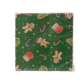 Kitchen Goods Paper Napkin with Gingerbread Print - Green